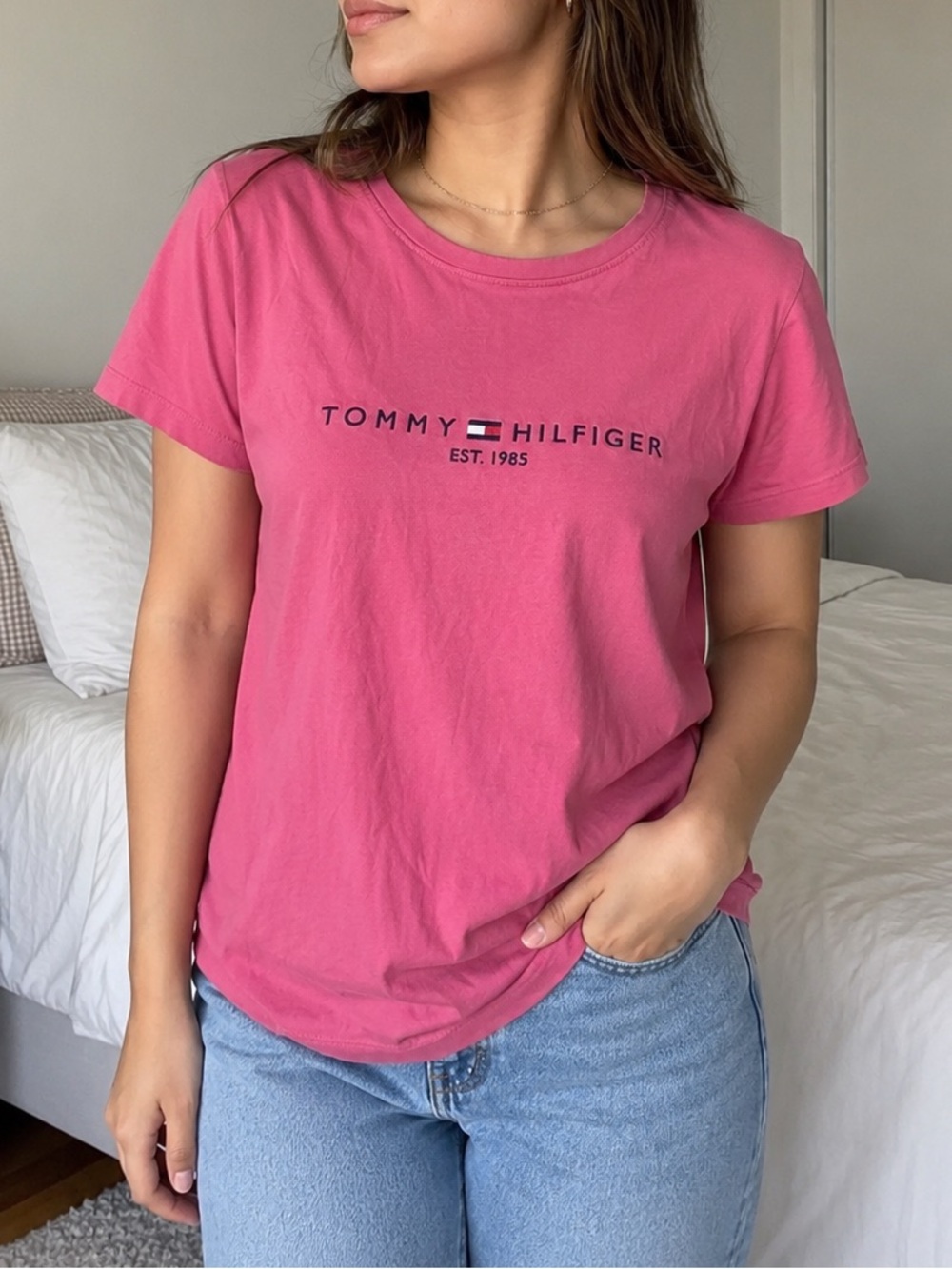 Tommy Hilfiger Rose Pink Logo Short Sleeve Tee
